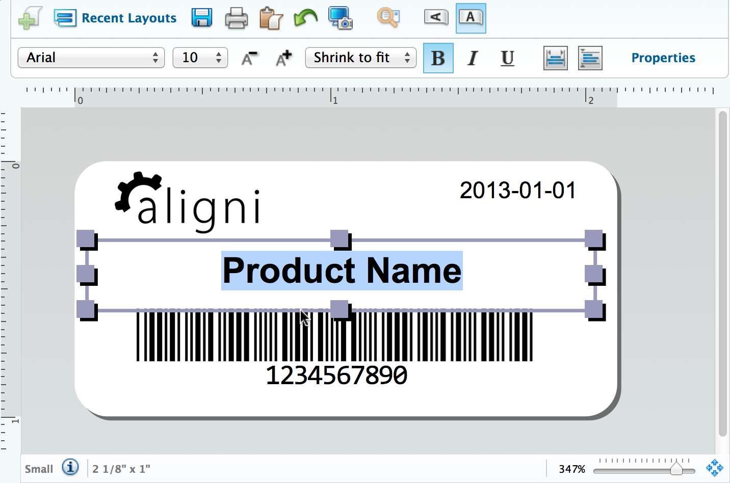 Part and Inventory Labels Aligni